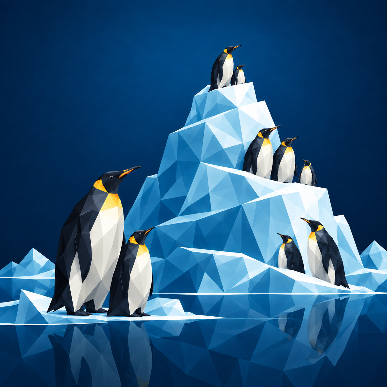 Iceberg aux facettes bleues, symbole des dimensions visibles et invisibles du collectif